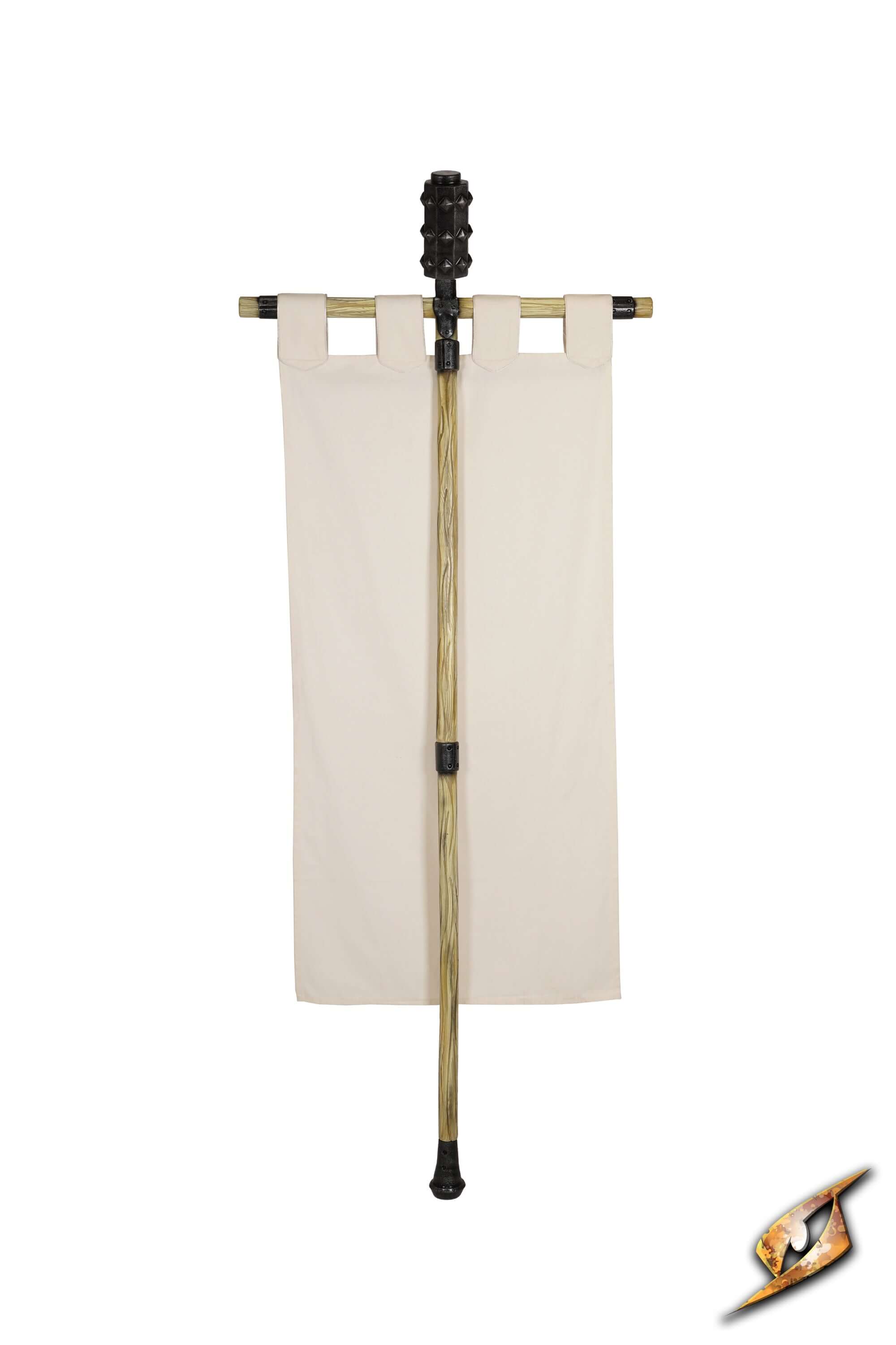 Complete Battle Standard Set - Spiked Mace Top displayed, featuring a spiked mace top and a beige flag.