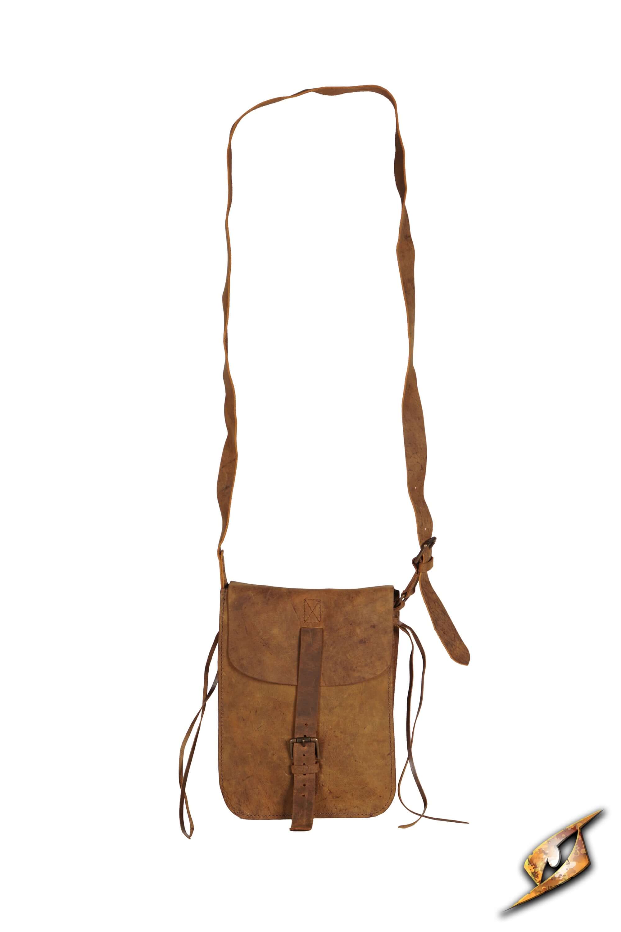 Traveler's Satchel – Pull-Up Leather, rugged bag with adjustable strap for LARPing and festivals.