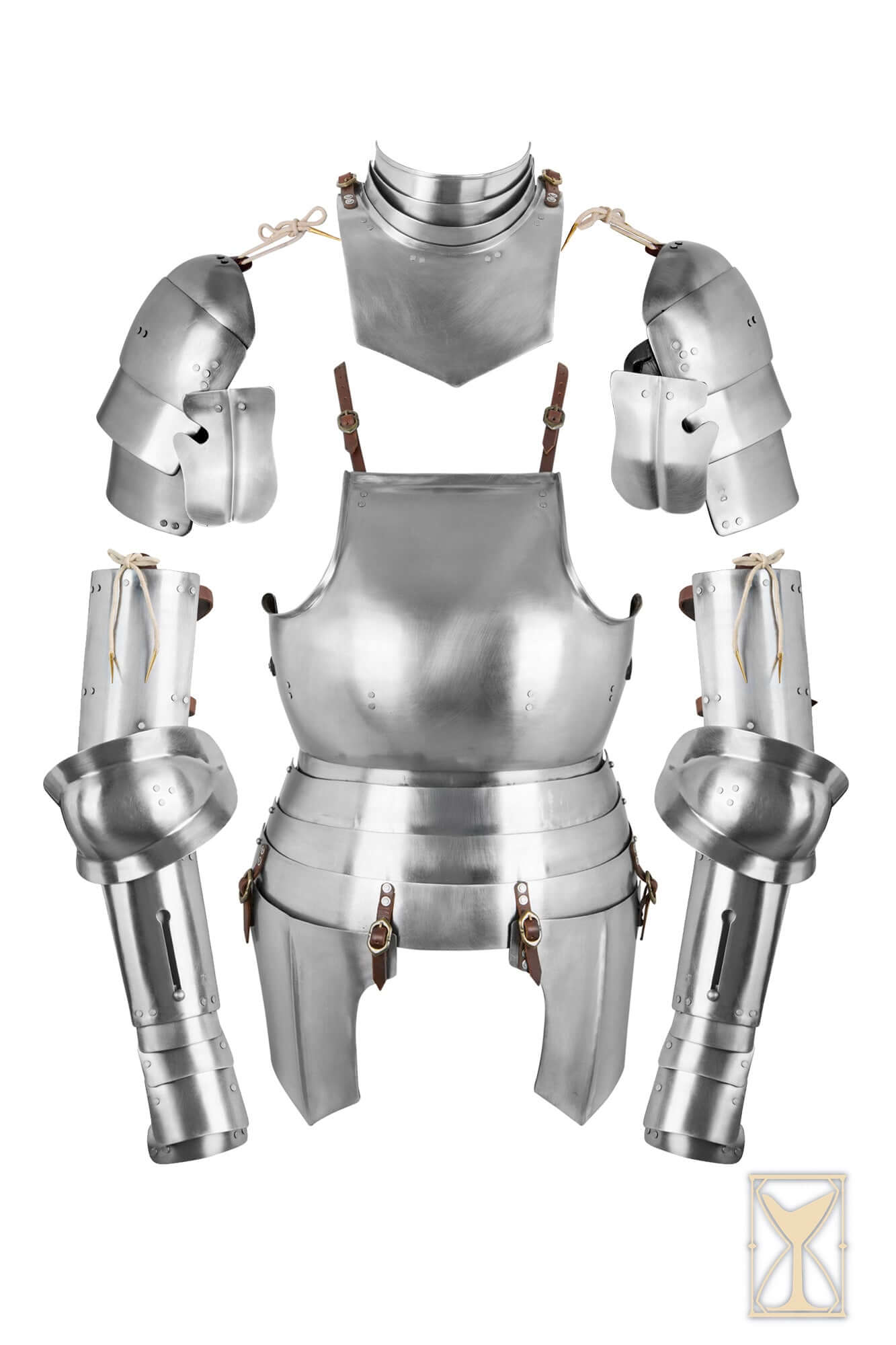 Complete Landsknecht Armour Set - 1.6mm - YoreMade displayed in polished steel.