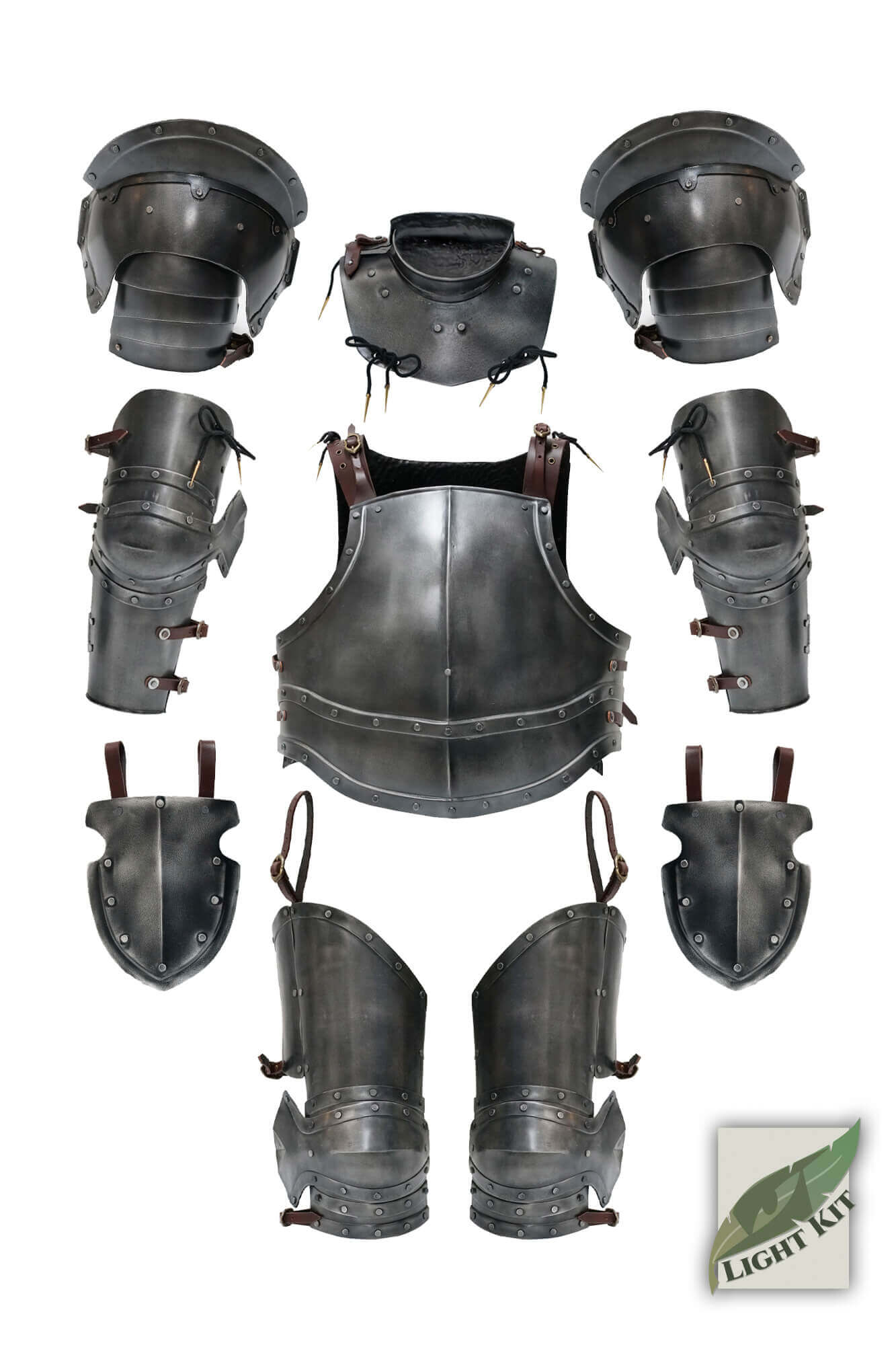Captain Complete Set - Light Kit featuring a complete armor set with matte black finish and high-density polyurea design.