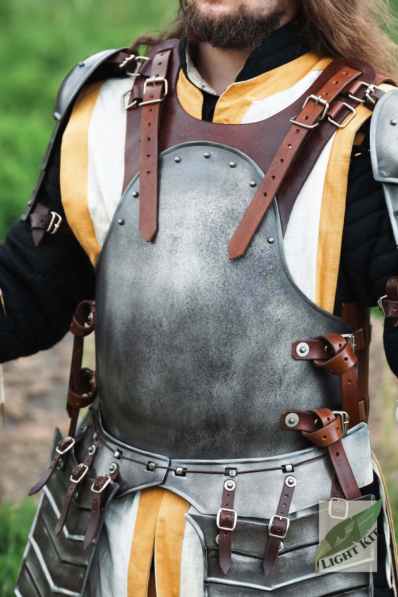 Merc Armour Set - Light Kit showing durable leather and polyurea armor for mobility and rugged style.