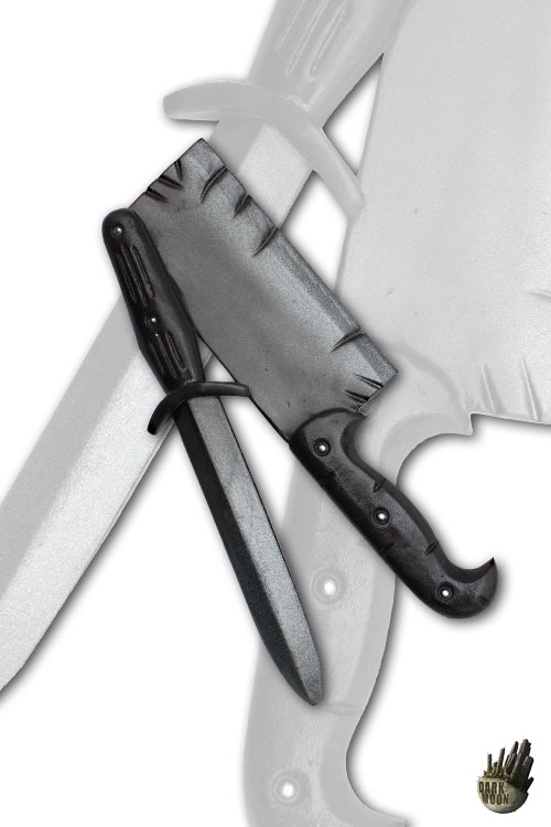 2Q - Dark Moon - Short Sword displayed with a cleaver-style blade and curved handle, showcasing Epic Armoury craftsmanship.