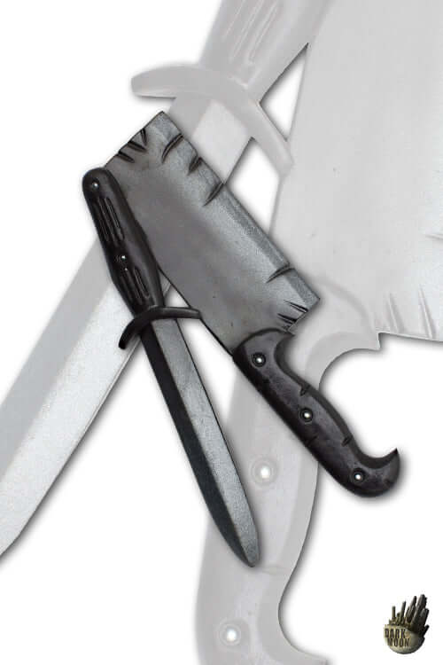 2Q - Dark Moon - Short Sword displayed with a cleaver-style blade and curved handle, showcasing Epic Armoury craftsmanship.