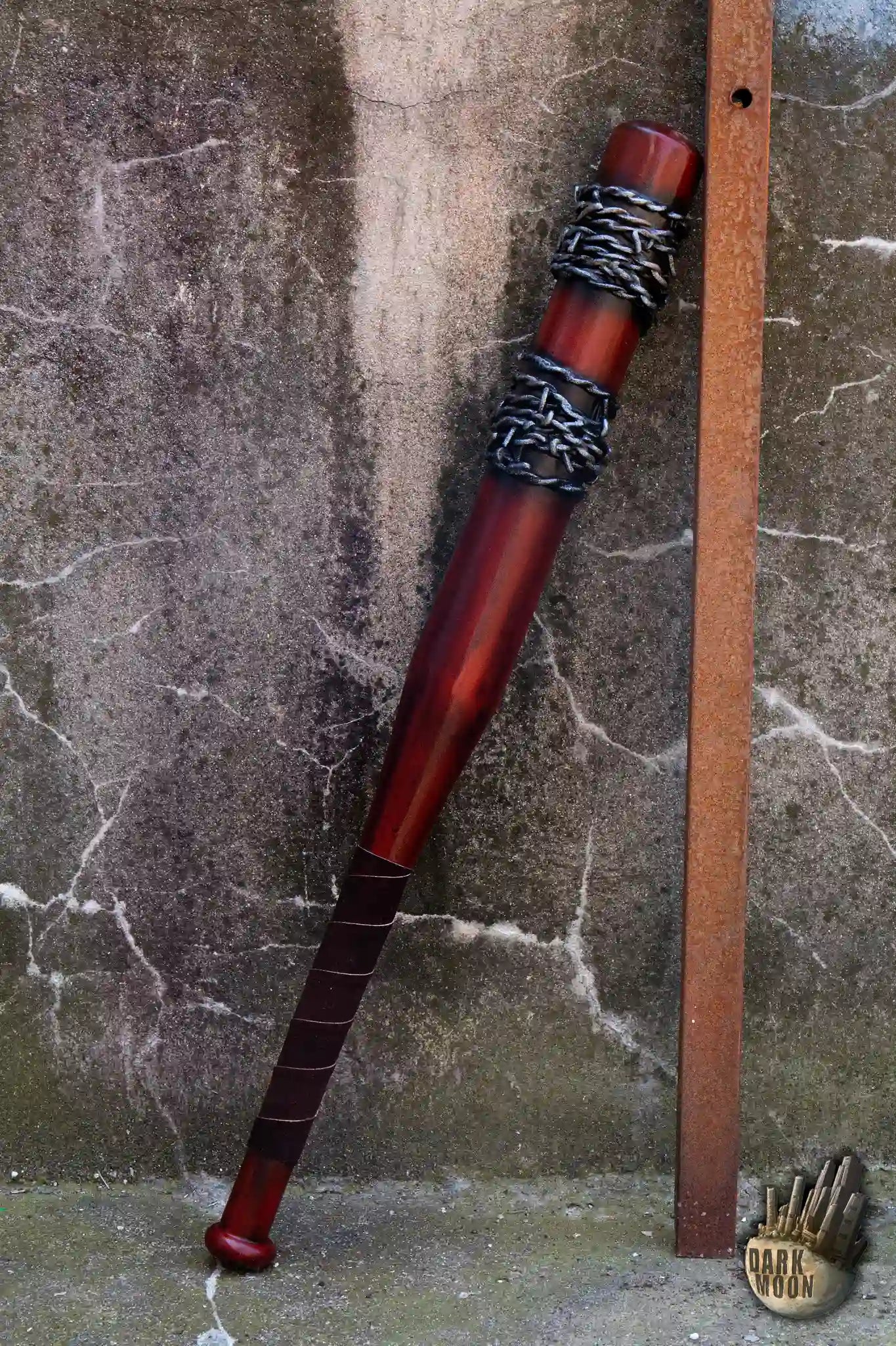 Dark Moon's Barbed Wire Bat, a foam baseball bat designed for post-apocalyptic action.