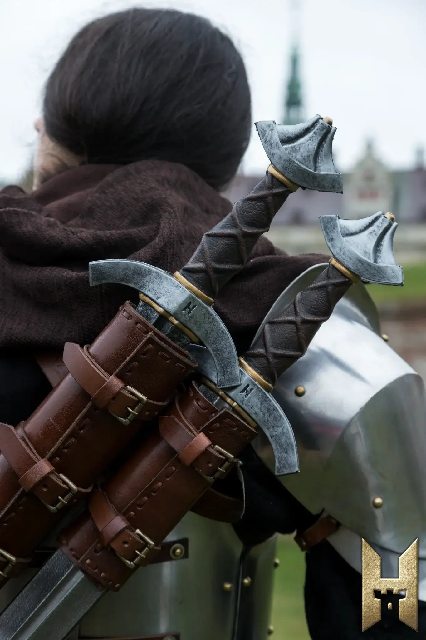 Arming Sword displayed in a medieval setting, showcasing foam design for LARP battles and cosplay.