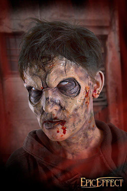 Zombie Brow latex prosthetic creating a zombie-like appearance with rotting skin and intense facial features.