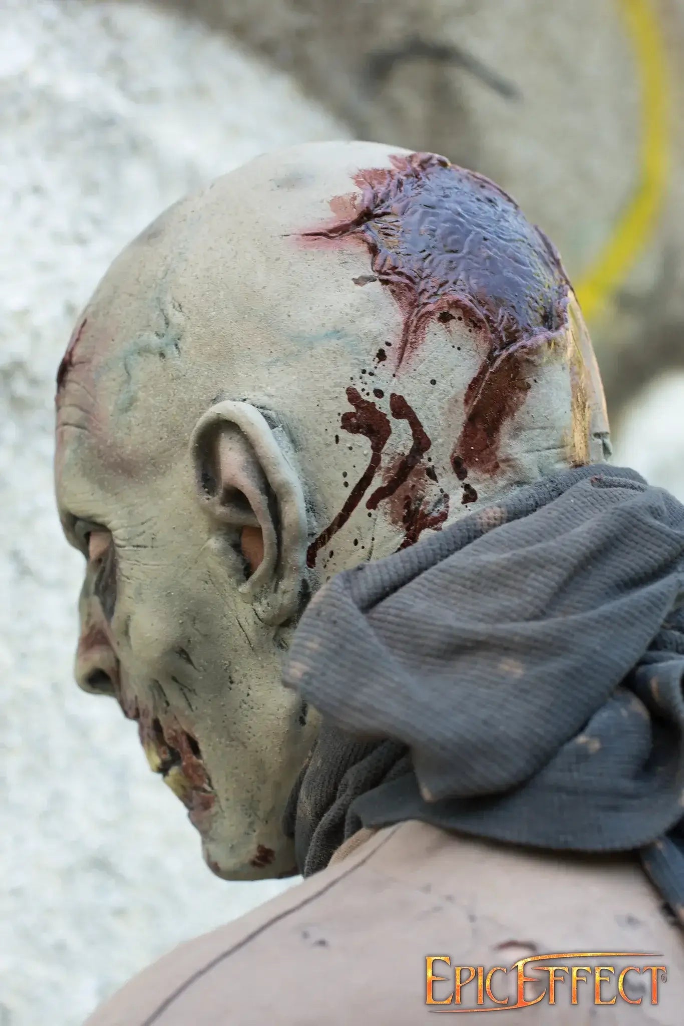 Scarface Zombie with grotesque features and bloodied skin, showcasing the horror of the undead.