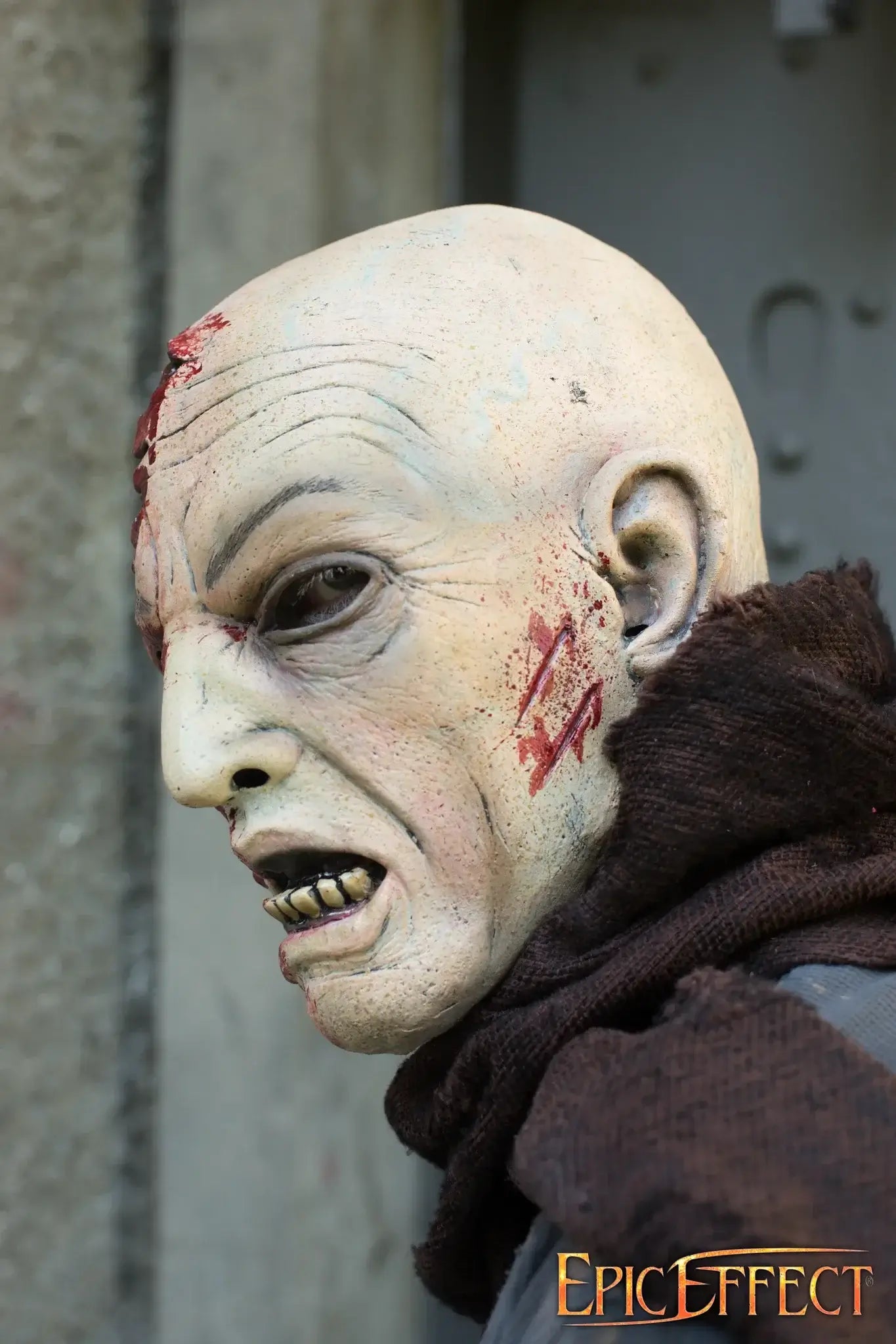 Half Face Zombie with grotesque features and scars, creating a haunting and eerie appearance.