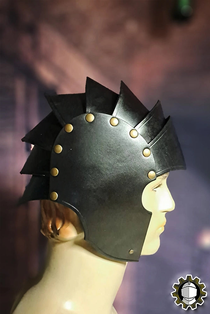 Helmet Mercurio (Fighter) showcasing elegant design and protective features, perfect for historical reenactments.