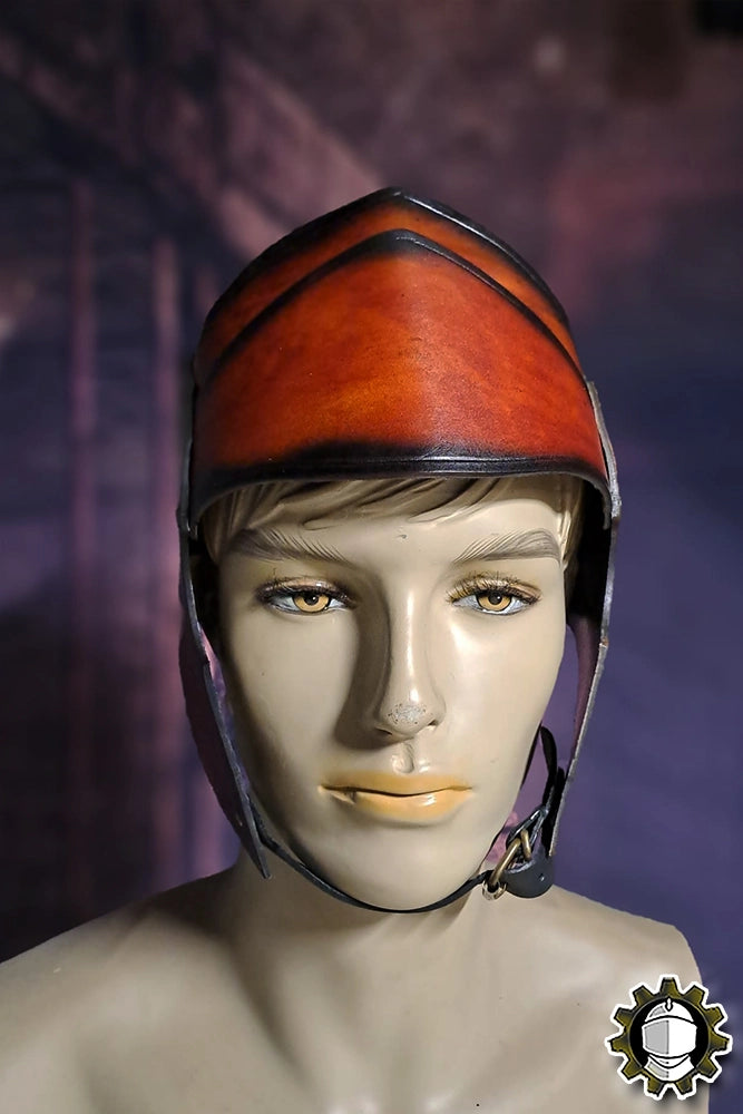 Helmet Mercurio (Fighter) showcasing an elegant, historically inspired design made of lightweight leather.