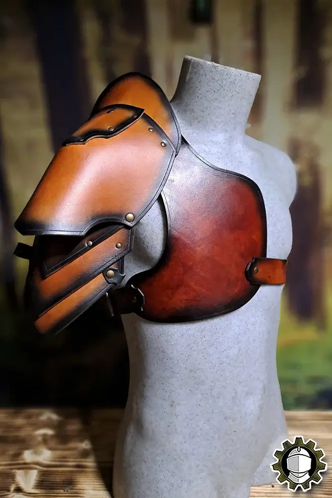 Harness Decimus (Fighter) - asymmetric leather chestpiece for bold warriors and eye-catching costumes.