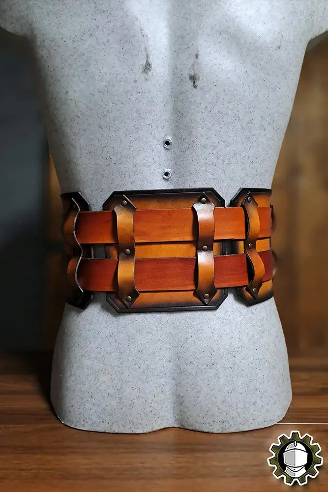 Broad Belt Olympus (Fighter) showcasing its modular design and sturdy leather construction for torso protection.