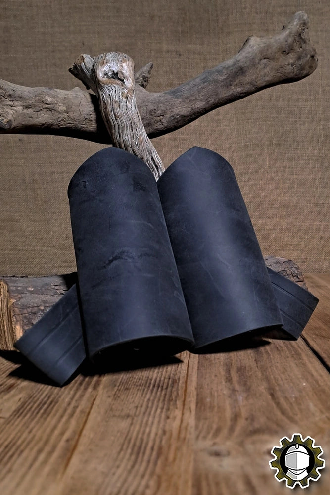 Sword Holder (New Blood) displayed on wooden surface, showcasing flexibility and comfortable fit for LARP swords.