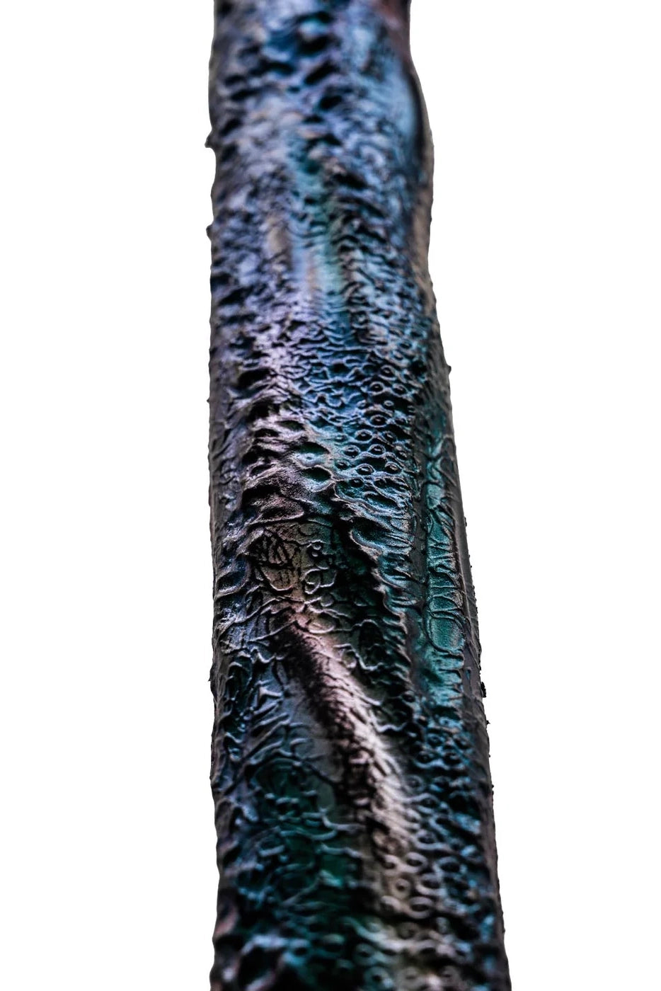 Close-up of Pareiesite Warlock Staff showcasing intricate sculpting and eerie ColorShift paint.