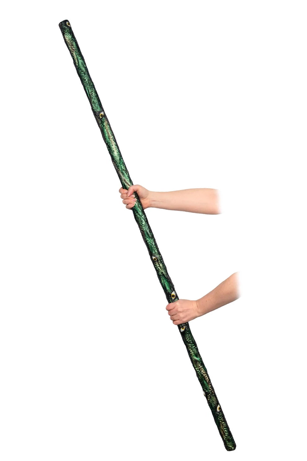 Pareiesite Warlock Staff held in hand, showcasing intricate cosmic horror design and ColorShift paint.