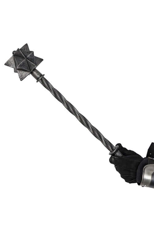 Bailiff's Mace held in gloved hand, designed for cosplay and mock combat from Kingdom Come: Deliverance.