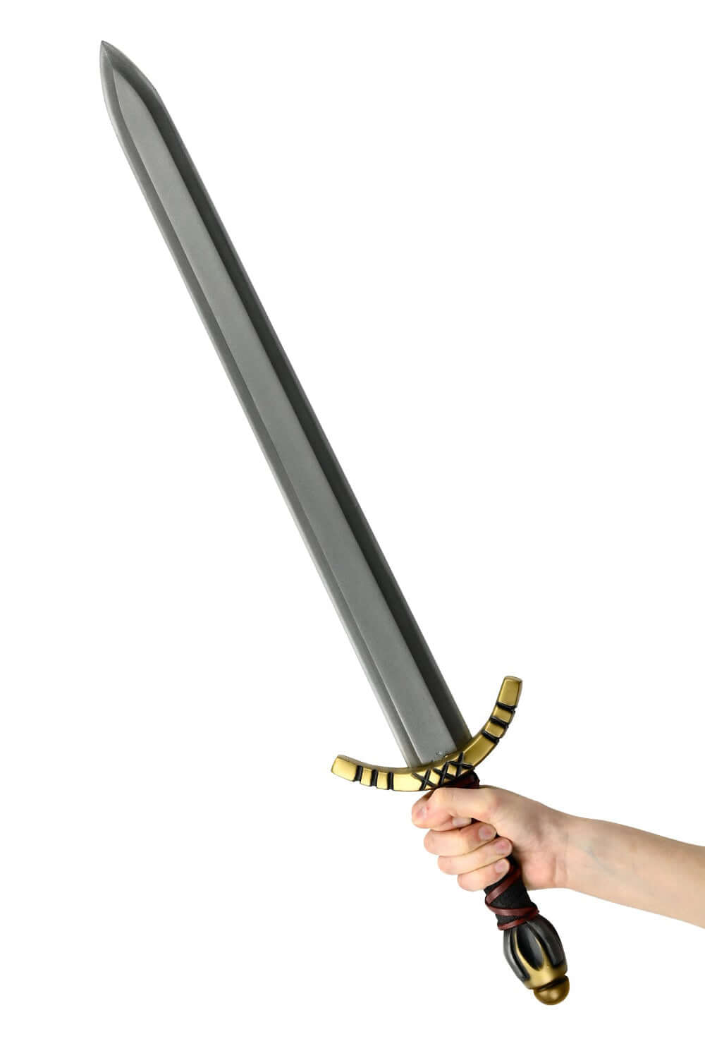 Alesia II short sword with gold and black pommel and crossguard, ideal for LARP activities.