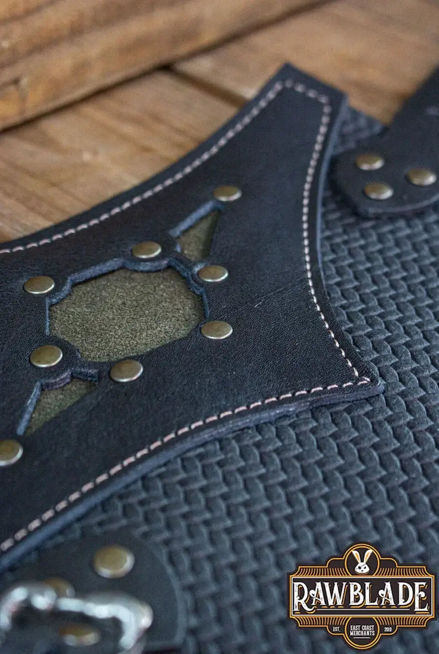 Close-up of the Beljant Bracer showcasing detailed stitching and robust materials.