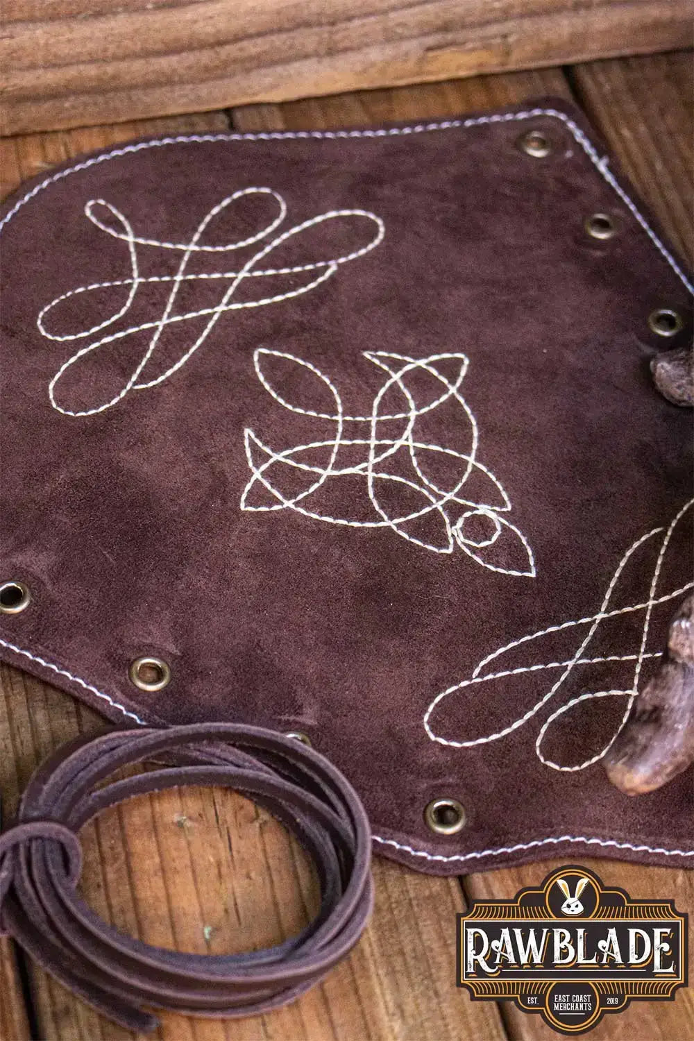 Vryla Premium Bracers crafted from quality leather with intricate designs for light fighters, sold in pairs.