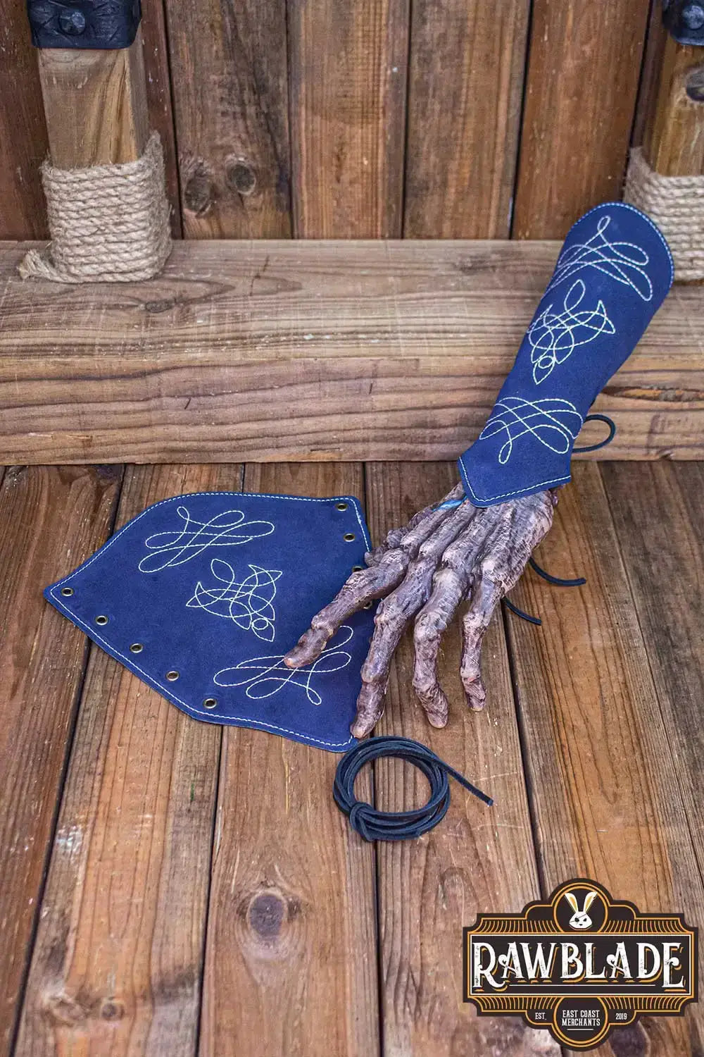 Vryla Premium Bracers showcasing unique elven design and sturdy split leather for light fighters.