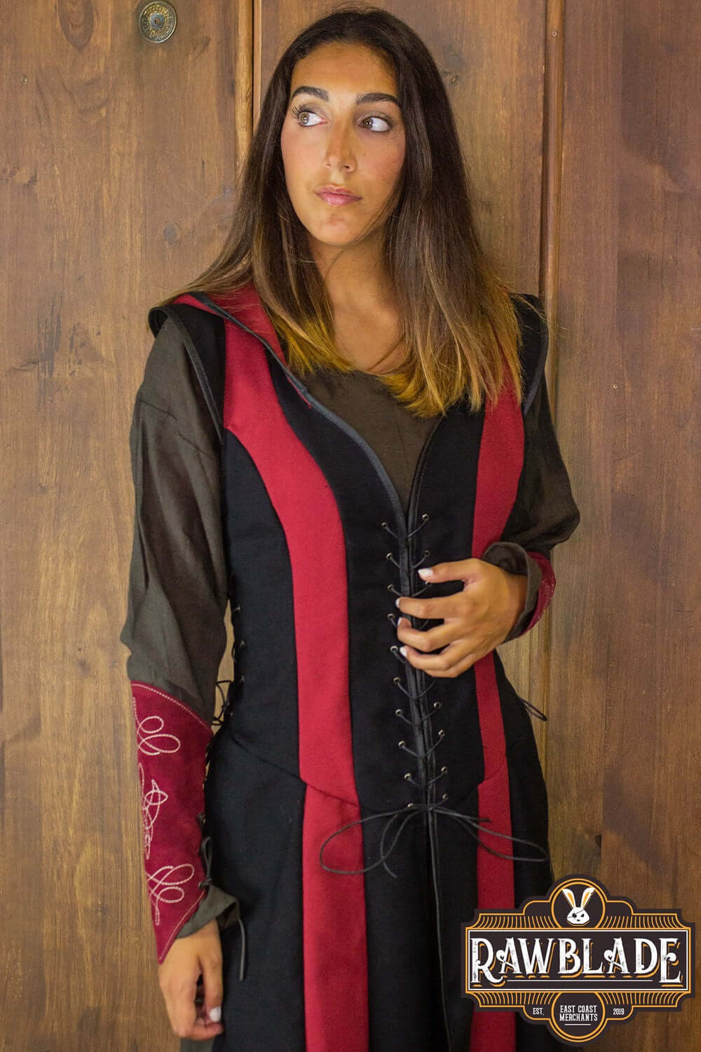 Arylith Archer Cotton Tunic showcasing a long stylish fit, adjustable drawstrings, and elegant wide hood.