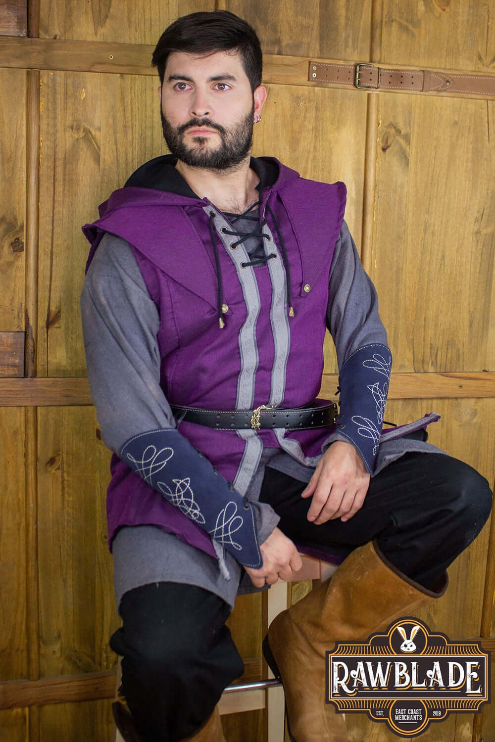 Karanthir Tunic from Rawblade, featuring a stylish hood and detailing, perfect for young wizards or elven trackers.