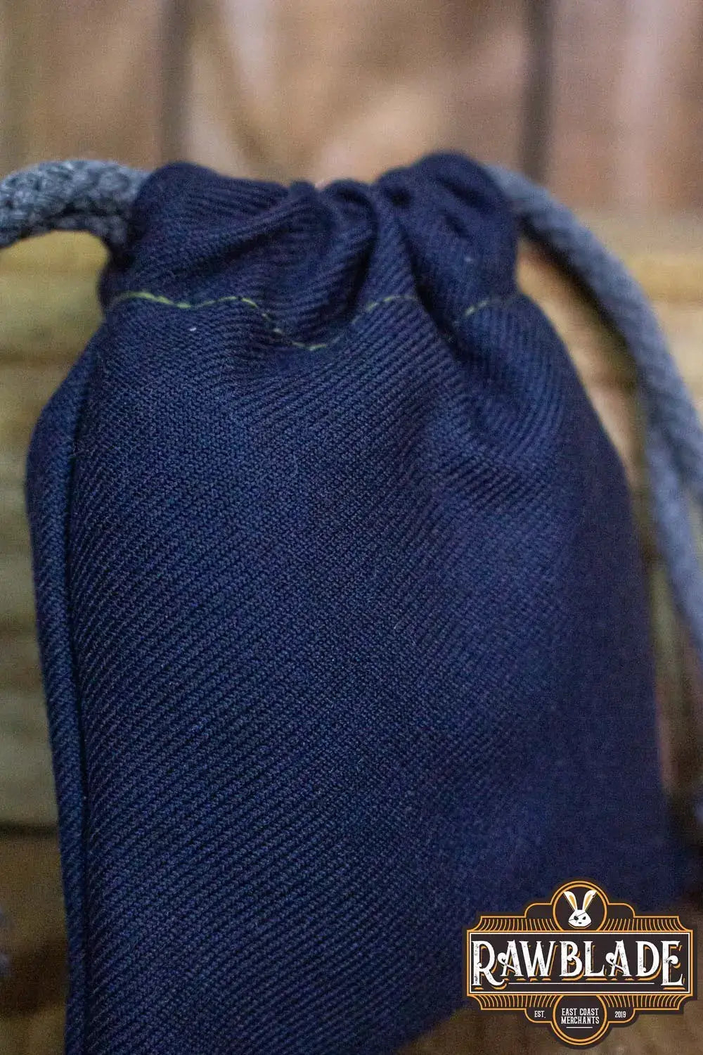 Timber Pouch Premium close-up view showcasing high-quality thick cotton fabric and drawstring design.