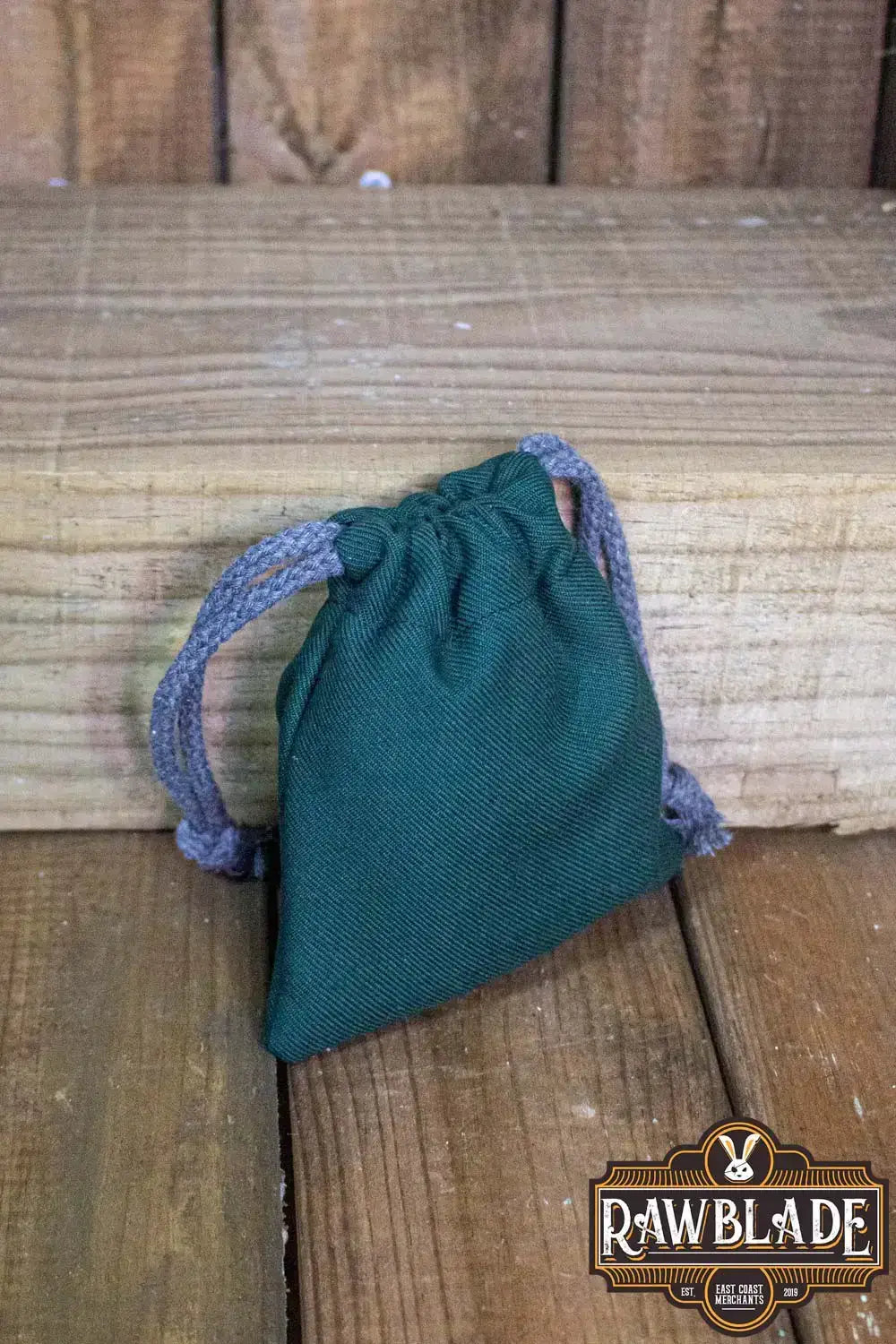 Timber Pouch Premium in green cotton with drawstring, ideal for premium storage.