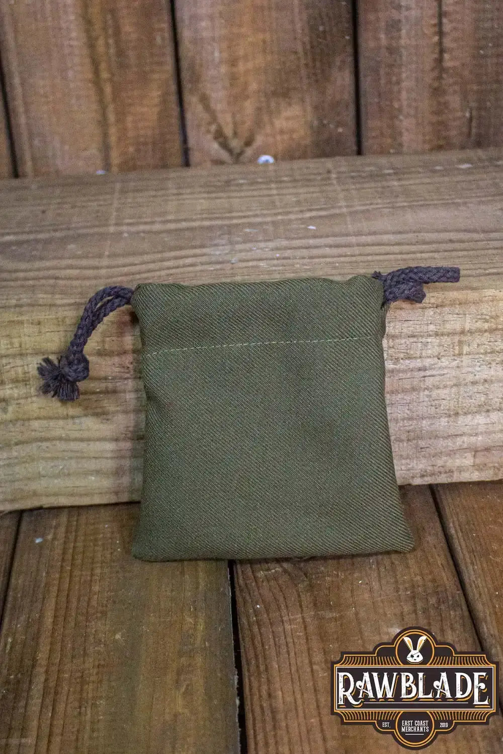 Timber Pouch Premium in olive green featuring a thick cotton panama-style fabric with drawstrings.