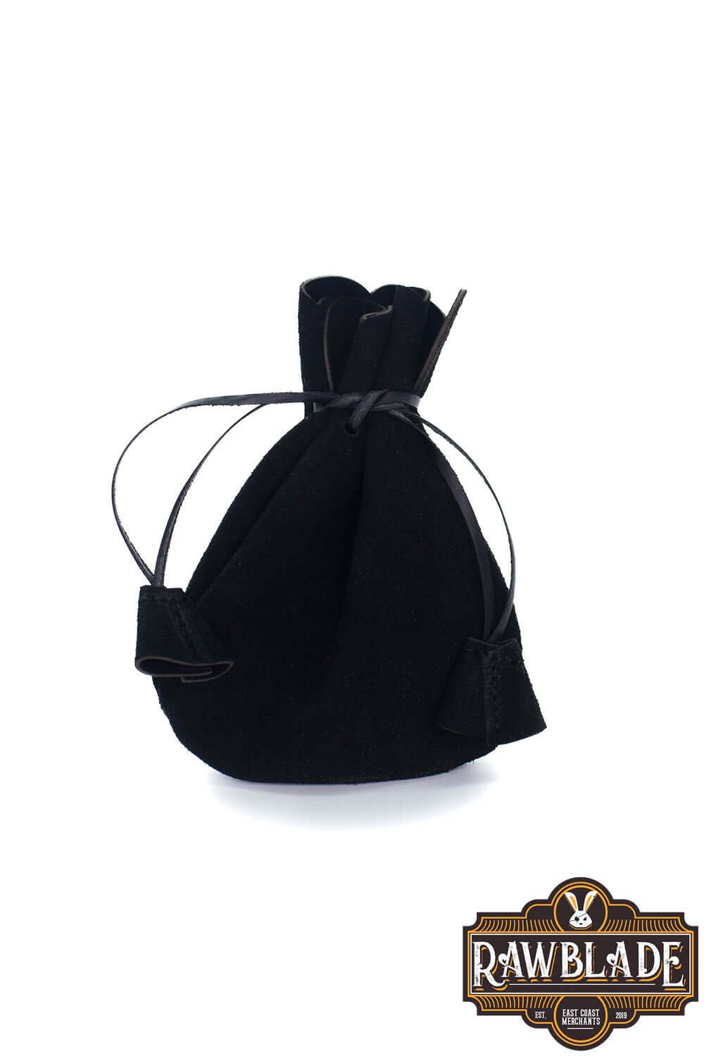 Alentorn Coin Bag from Rawblade, made of soft split leather with drawstrings for secure storage.