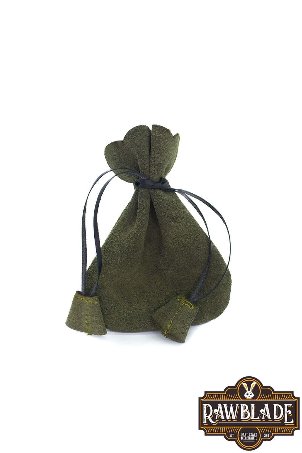 Alentorn Coin Bag made of soft split leather with drawstrings for secure storage of small items.