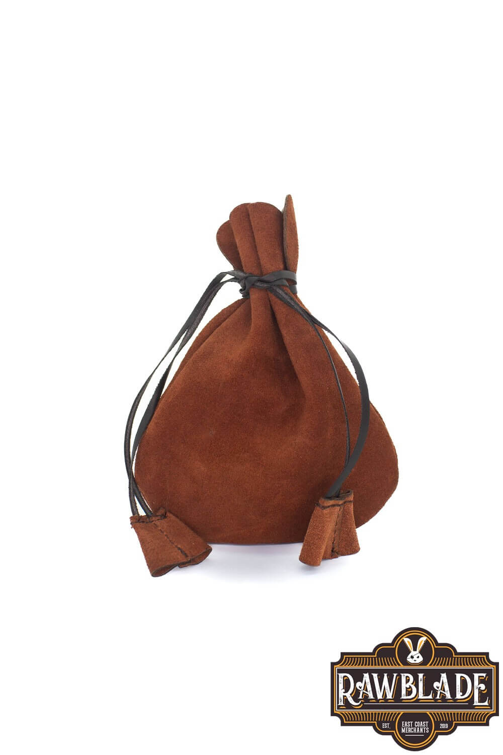 Alentorn Coin Bag in soft split leather with leather drawstrings, perfect for storing precious possessions.