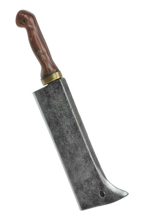 Butcher Cleaver with a rugged steel blade and wooden handle, designed for slicing meat and adventurous encounters.