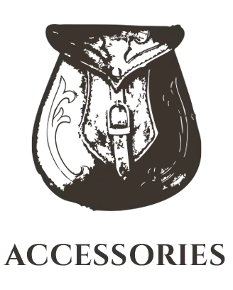 Accessories icon showing a small leather pouch.