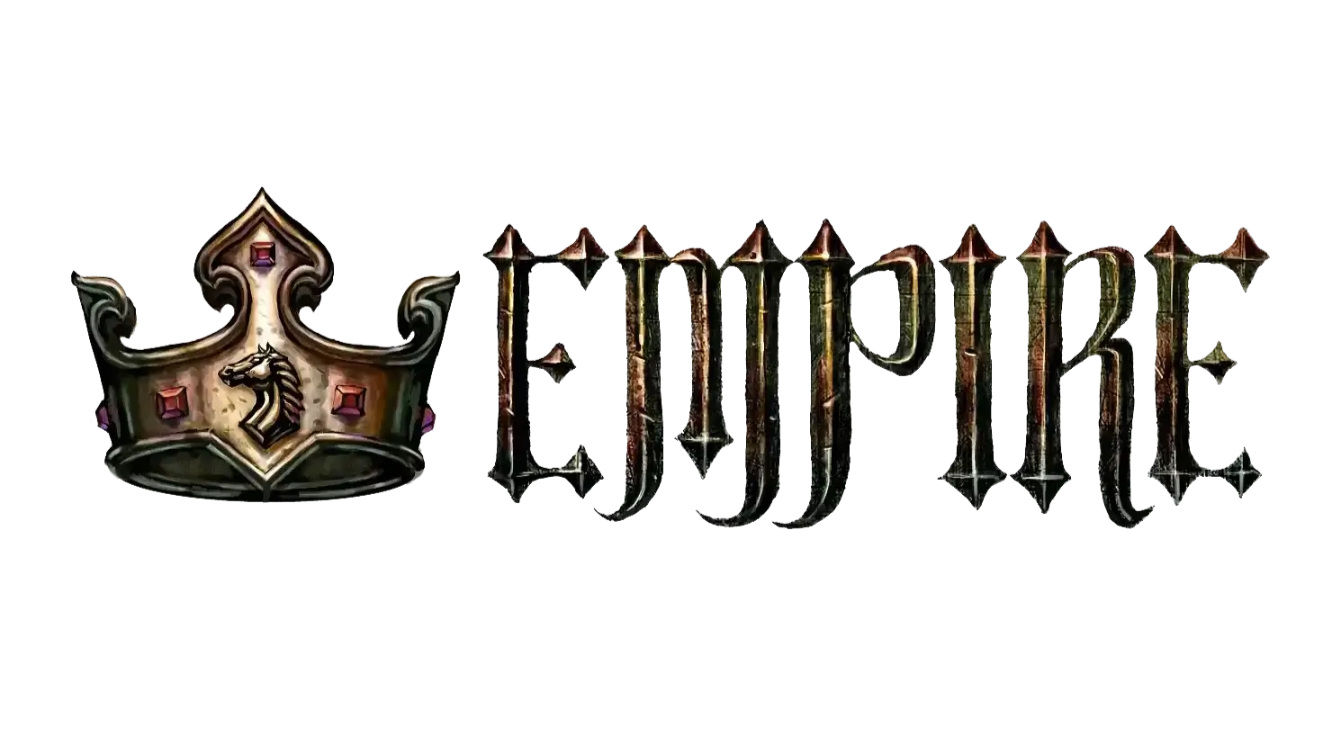 Crown logo design with the word 'Empire' in an ornate style, used for branding or thematic representation.