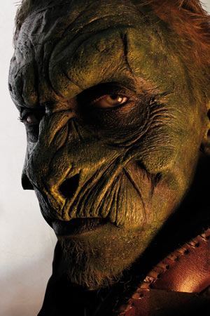 Special FX makeup showcasing intricate details on a character's face for costumes and performances.