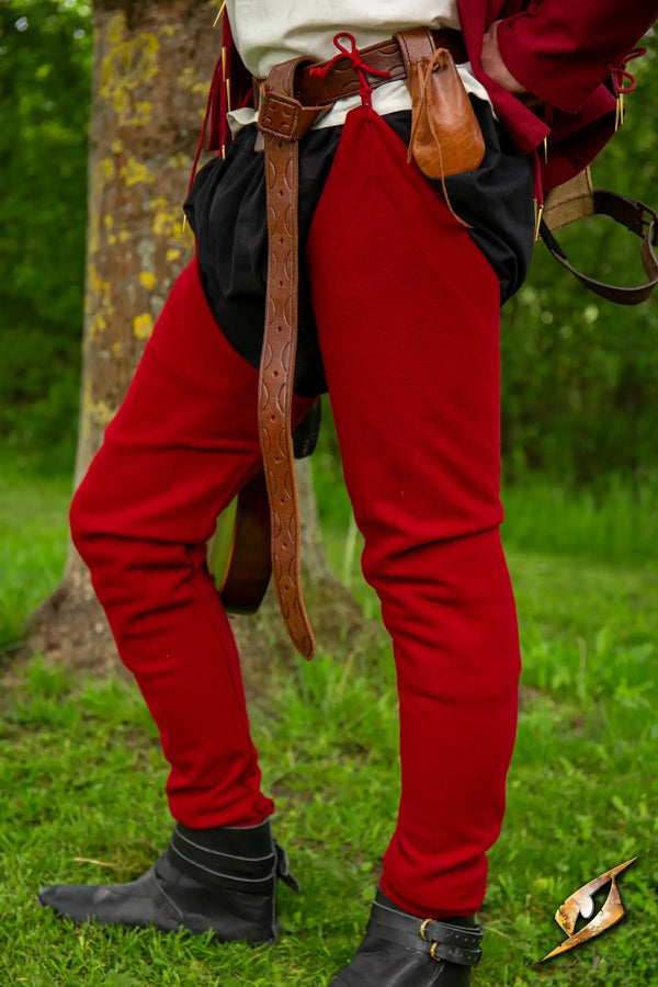 Chausse médiévale en laine – Rouge