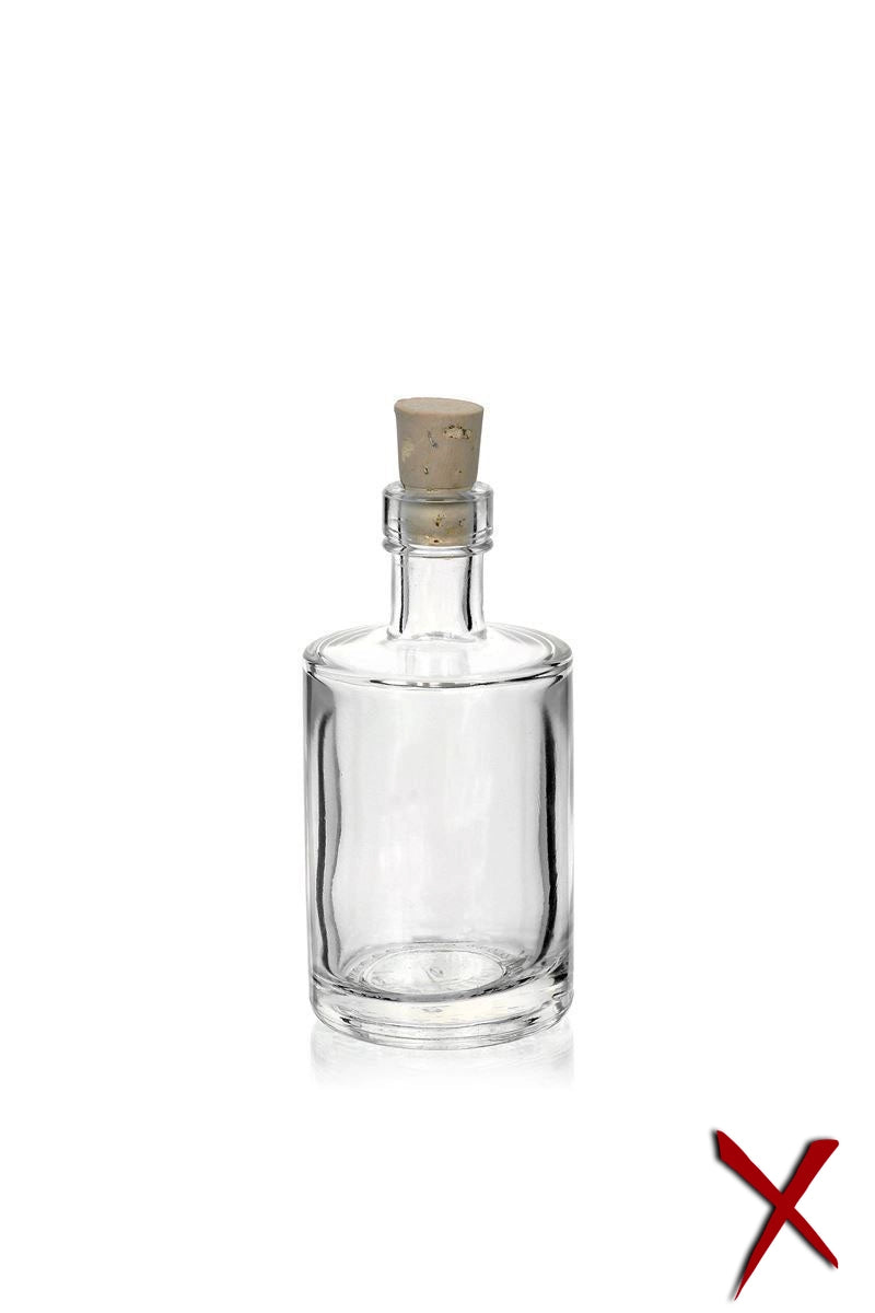 Clear glass flask with cork, ideal for crafting a Potion of Adventure or storing potion ingredients.
