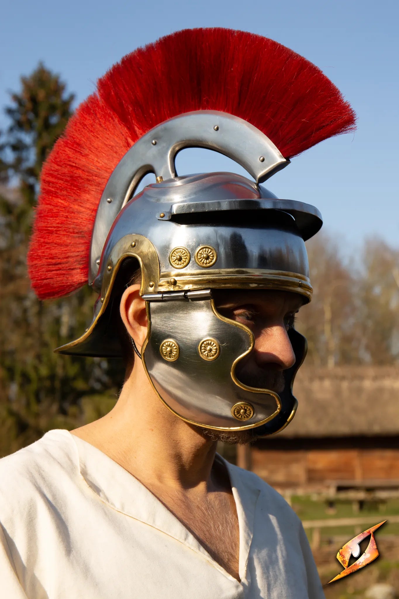 galea motorcycle helmet Galea Roman Helmet w. Plume