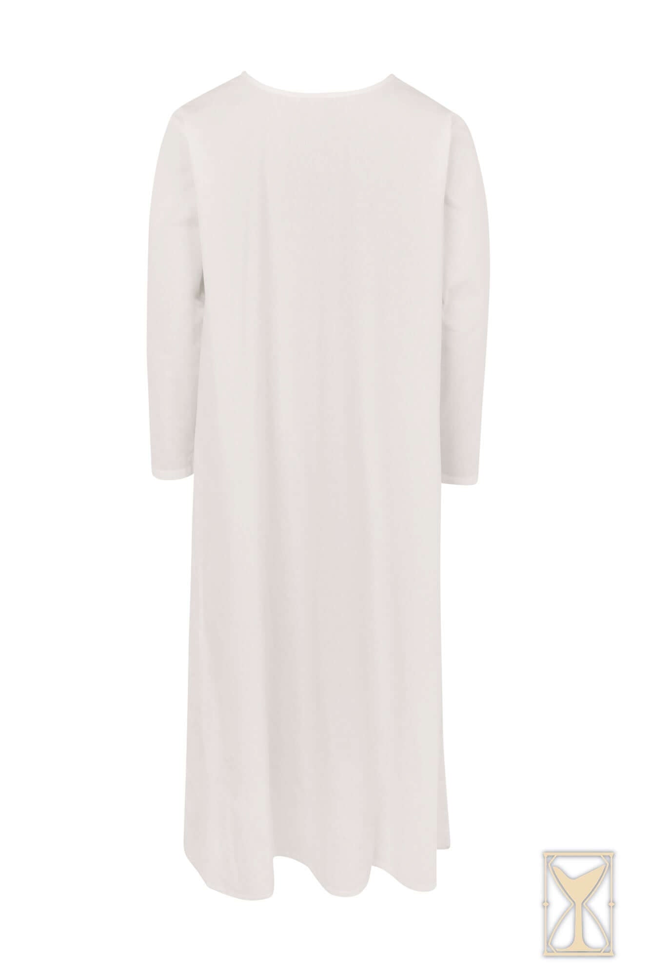 Back view of the Undertunic Modesto, featuring a floor-length, long-sleeved design for medieval attire.
