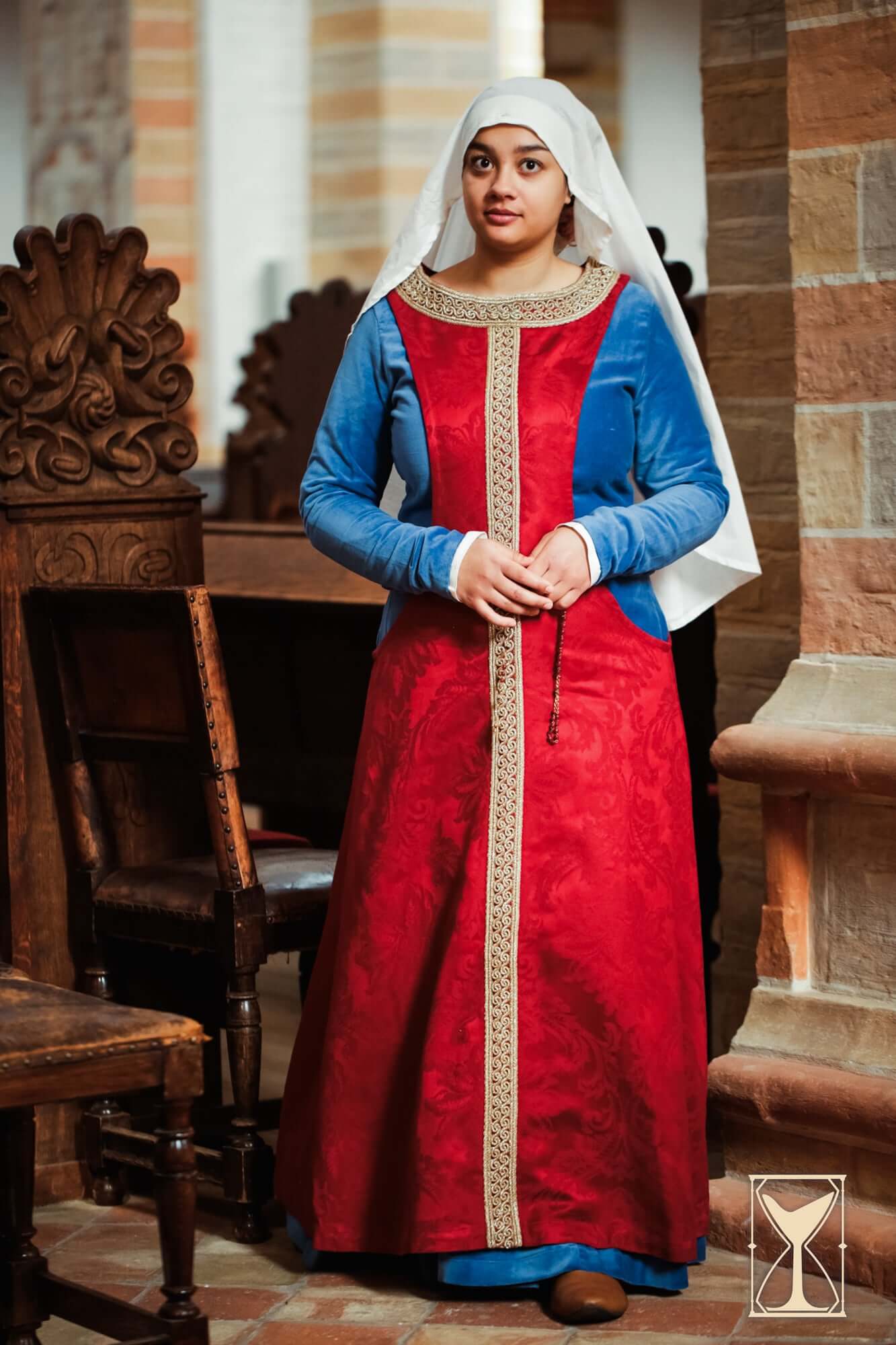 elegant medieval dresses Elegant Medieval Vintage Champagne Masked Prom Dresses Ball Gown Bow Lace 3/4 Sleeves Stand Neckline Floor Length Long Formal Dress