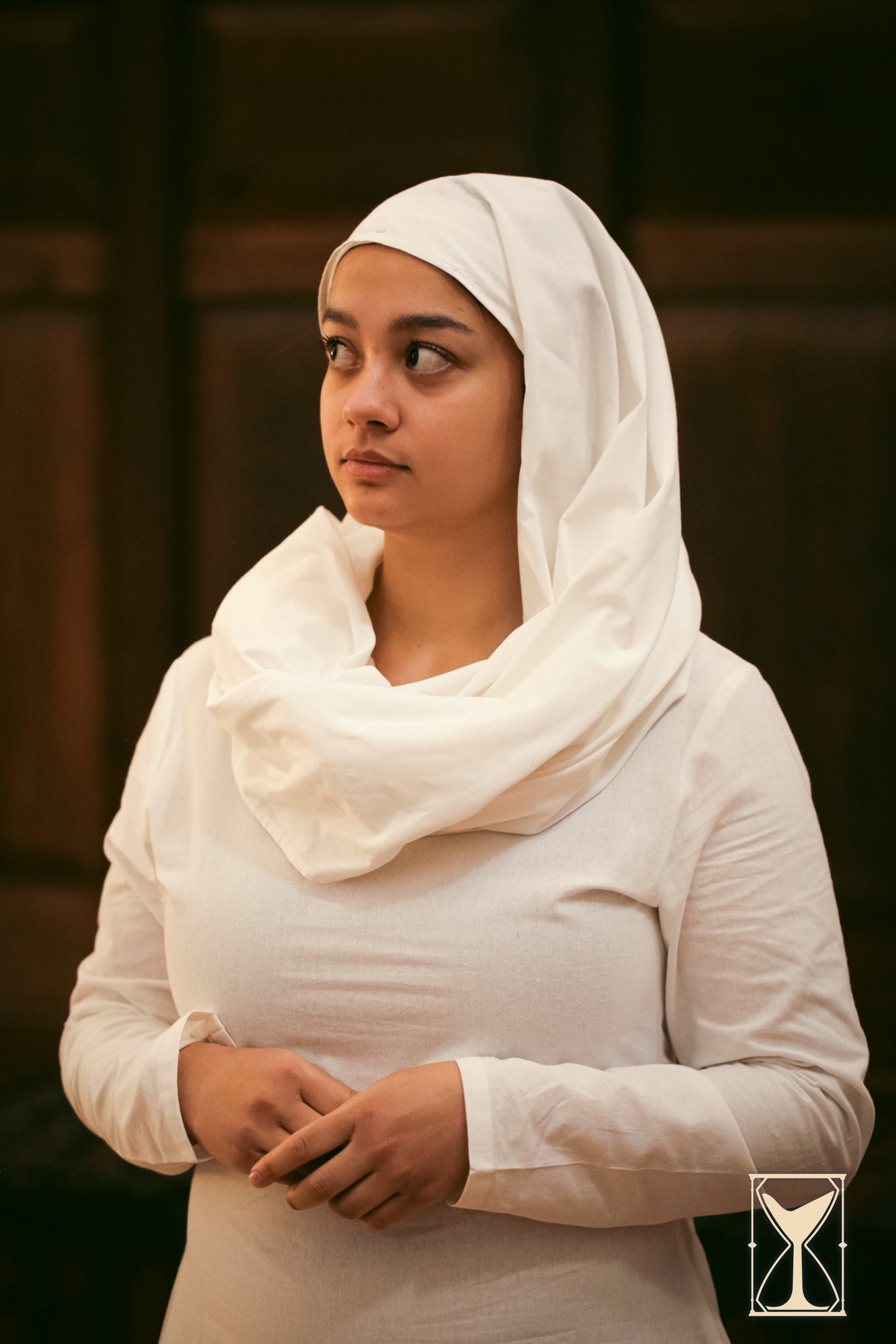 Rectangular Veil and Fillet - Cotton