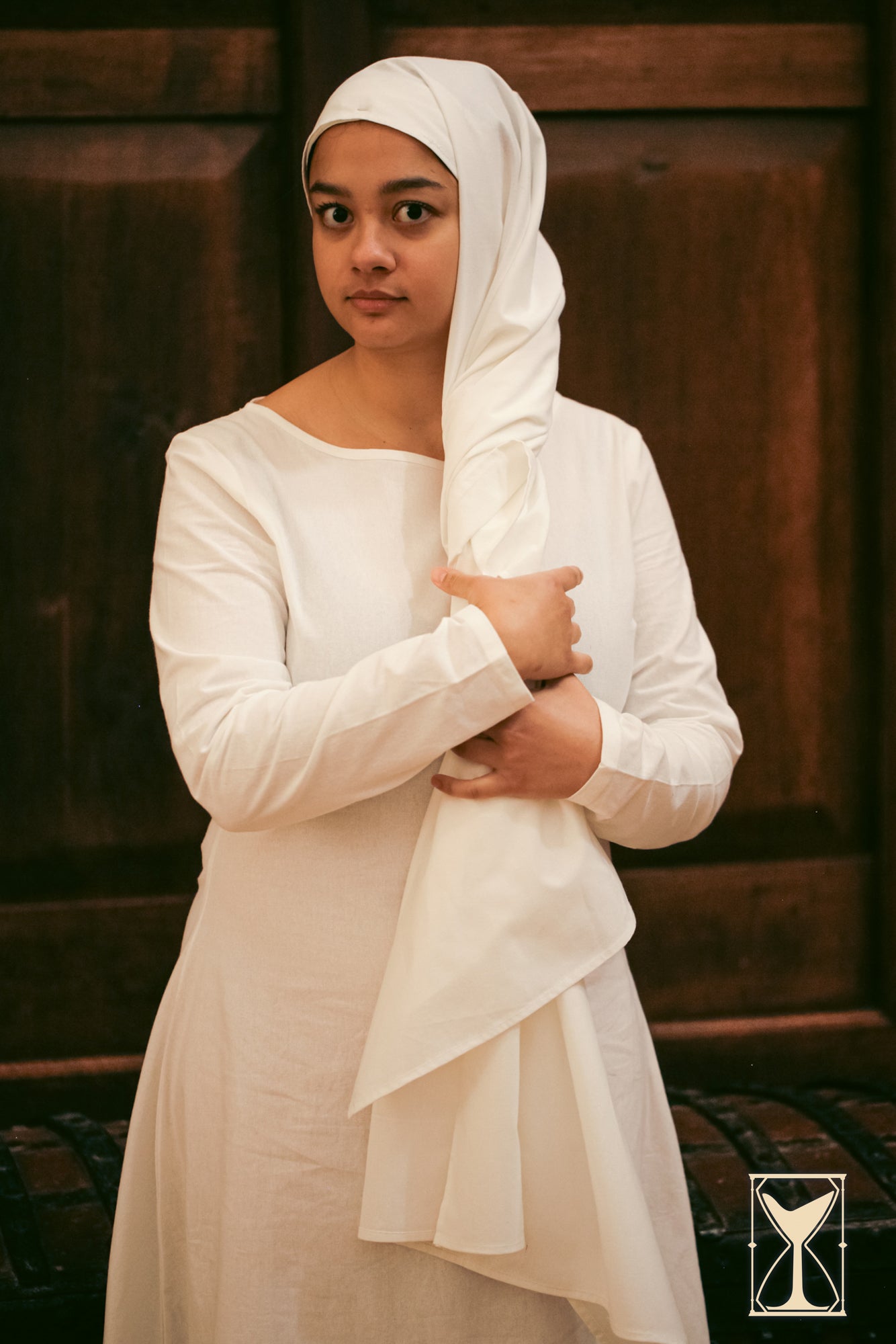 Rectangular Veil and Fillet - Cotton