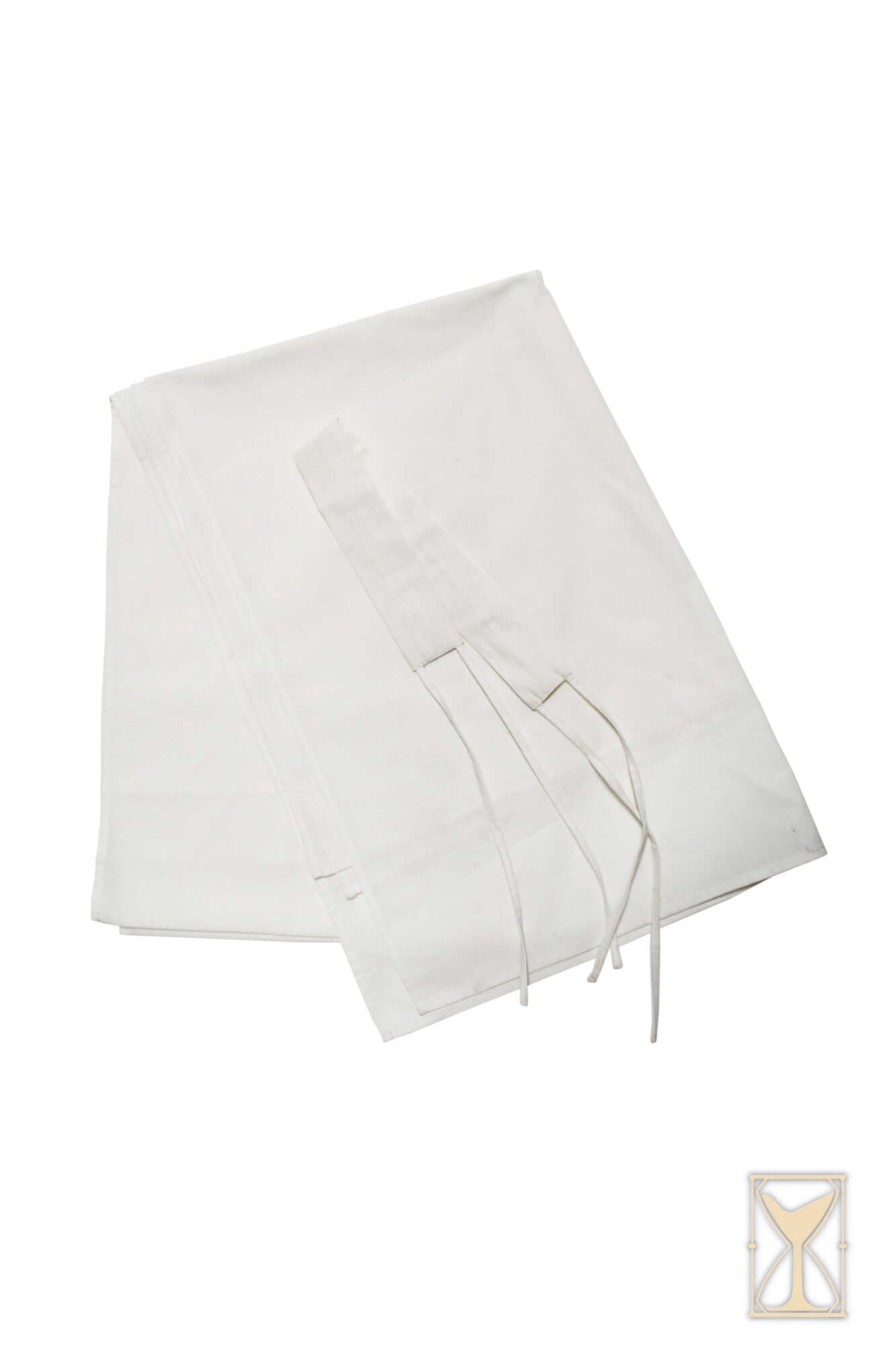 Rectangular Veil and Fillet - Cotton, a white cotton veil with ties, perfect for medieval reenactments and fantasy costumes.