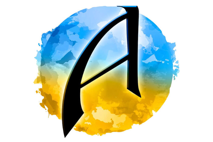 Logo of Les Artisans d'Azure featuring a stylized "A" on a colorful watercolor background.
