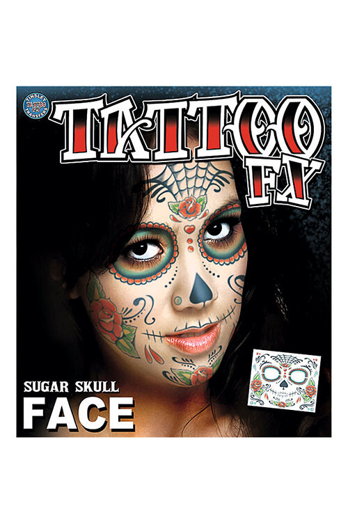 Day of the Dead Face Tattoo Transfers Kit | Smiffys