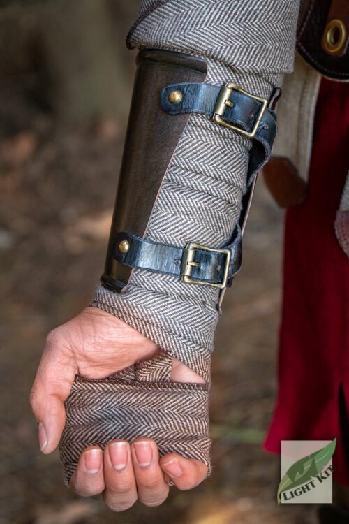 LEATHER BREASTPLATE HELMET & Arm Bracers Medieval Viking Armor