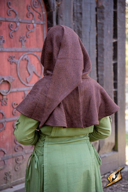 Hood Short Hooded Cape Medieval Archer Hood in Wool 80% -  Sweden